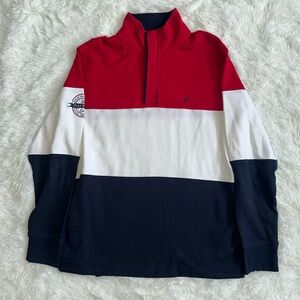 Vintage 90s Nautica Maritime USA pull over quarter zip sweatshirt